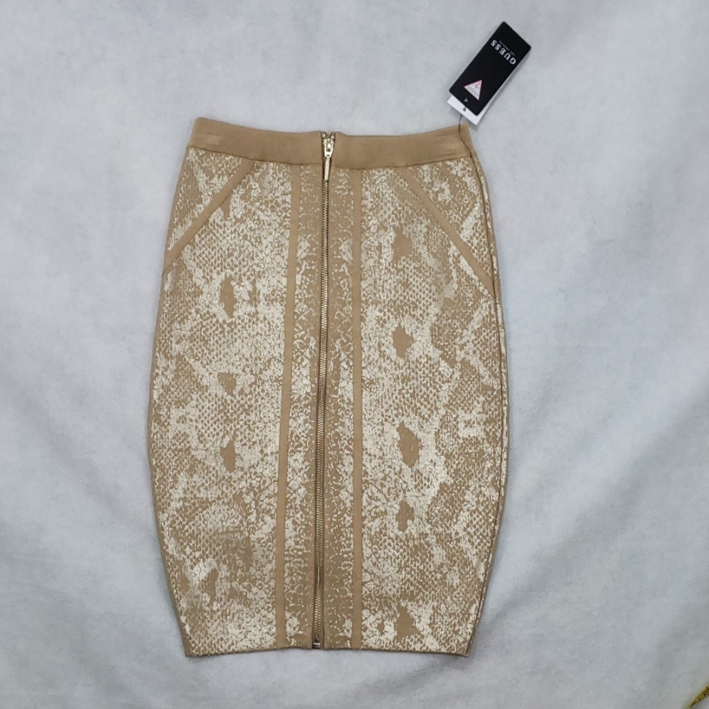 NWT GUESS Size Small Snake Foiled Body-Con Skirt - Picture 1 of 8